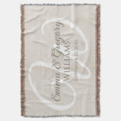 Couverture Élégant Monogramme Blanc Lin (devant Vertical)