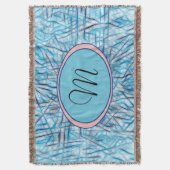 Couverture Élégant monogramme bleu rose d'aquarelle (devant Vertical)