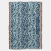 Couverture Élégant Motif à vague bleue avec accents or (devant Vertical)