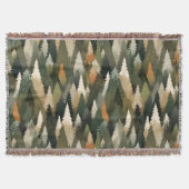 Couverture Élégant Motif d'arbre à pin | Forêt rustique (Devant)