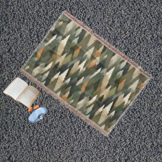 Couverture Élégant Motif d'arbre à pin | Forêt rustique