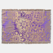 Couverture Élégant Motif de Mandala en or violet (Devant)