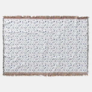 Couverture Élégant motif floral bleu foncé et blanc