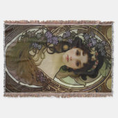 Couverture Elégant Mucha Style Portrait d'une belle femme (Devant)