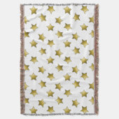 Couverture Élégant or étoiles motif blanc (devant Vertical)