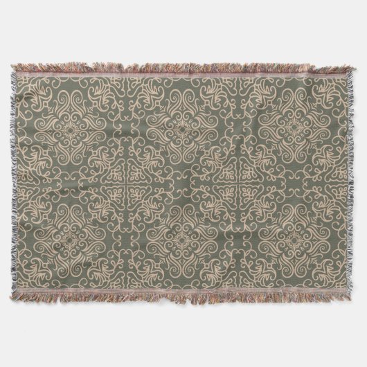 Couverture Élégant ornement Motif vert foncé (Devant)