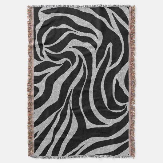 Couverture Elégant Parties scintillant noire Silver Zebra Pos (devant Vertical)