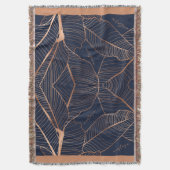 Couverture Elégant Plante Tropical Bleu Or Anastasia (devant Vertical)