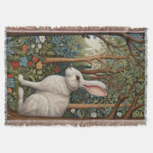 Couverture Elégant retro boho blanc lapin boisé fleurs (Devant)