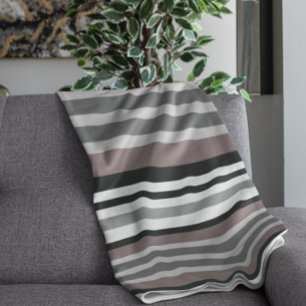 Couverture Elégant Tons Terre Brown Savannah Stripes Motif