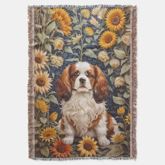 Couverture Élégant tournesol Cavalier King Charles Spaniel (devant Vertical)