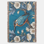 Couverture Élégant turquoise Kingfisher Bird Floral (devant Vertical)