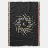 Couverture Élégant Yellow Star Triangle Motif Monogramme (devant Vertical)