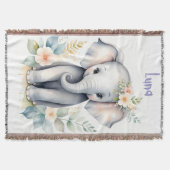 Couverture Eléphant bébé en floraison (Devant)