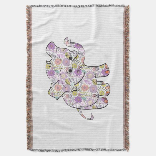 Couverture Eléphant Bébé Floral mignon (devant Vertical)
