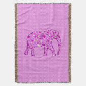 Couverture Éléphant de fleur - orchidée et magenta (devant Vertical)