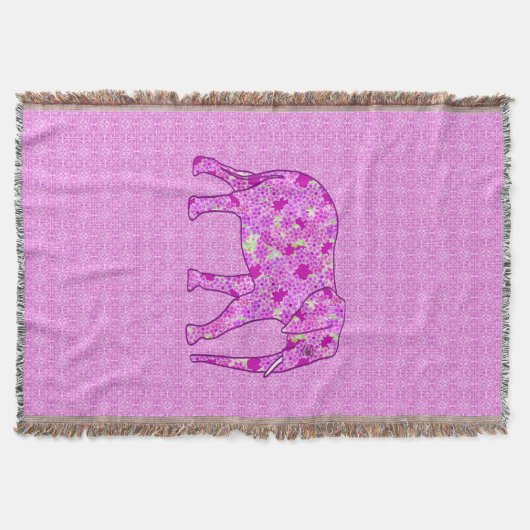 Couverture Éléphant de fleur - orchidée et magenta (Devant)