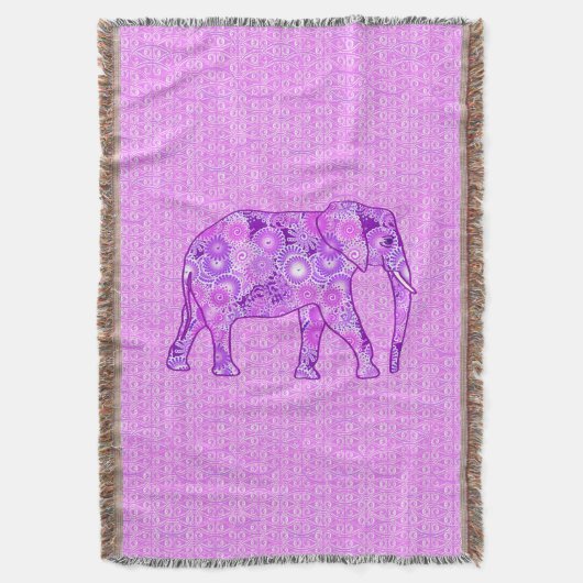 Couverture Éléphant en spirale fractale - violet et orchidée (devant Vertical)