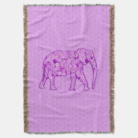 Couverture Eléphant fleur - améthyste violet (devant Vertical)