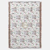 Couverture ÉLÉPHANT Floral Monogramme Girl rose chambre à cou (devant Vertical)
