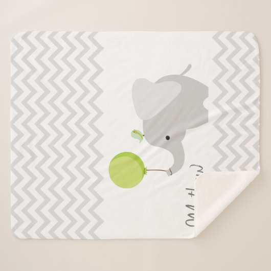 Couverture éléphante bébé personnalisée (Devant (Horizontal))