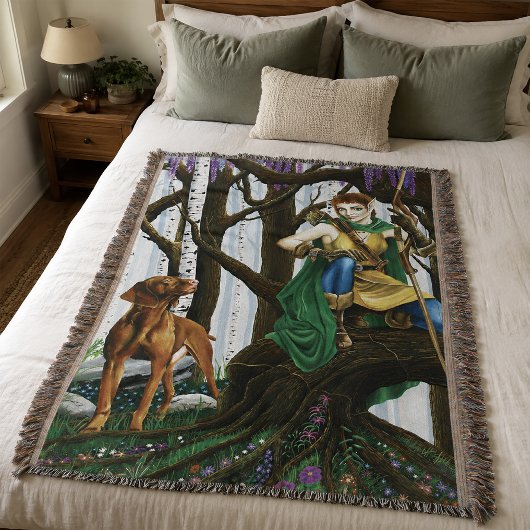 Couverture Elfe de fantasy archer Vizsla forêt enchantée