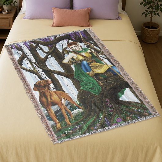 Couverture Elfe de fantasy archer Vizsla forêt enchantée