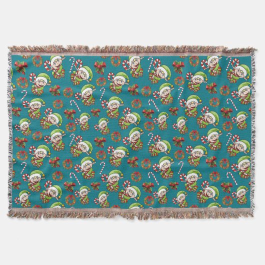 Couverture Elfe de Noël avec saint, couronne et menthe poivré (Devant)