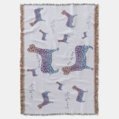 Couverture Embossed Indigo Gradient Paw Print Dog Outline (devant Vertical)