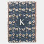 Couverture Embroidered Daisy Denim Blanket | Monogram (devant Vertical)