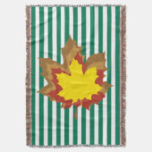 Couverture Emerald Autumnal Stripes avec Feuilles (devant Vertical)