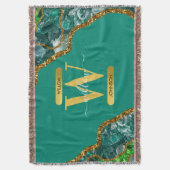 Couverture Emerald Green & Gold Agate Parties scintillant Mon (devant Vertical)