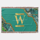 Couverture Emerald Green & Gold Agate Parties scintillant Mon (Devant)