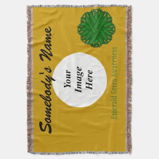 Couverture Émeraude vert Modèle de ruban de fleurs par K Yonc (devant Vertical)