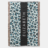 Couverture Empreinte de léopard, Spots, Leopard Bleu, Votre N (devant Vertical)