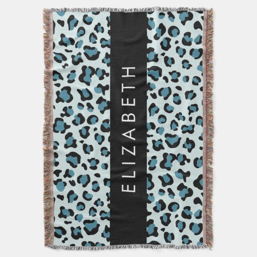 Couverture Empreinte de léopard, Spots, Leopard Bleu, Votre N (devant Vertical)