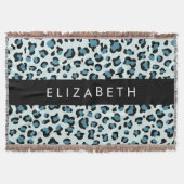 Couverture Empreinte de léopard, Spots, Leopard Bleu, Votre N (Devant)