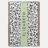 Couverture Empreinte de léopard, Spots, Noir Et Blanc, Votre (devant Vertical)