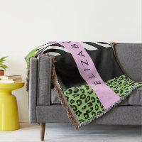 Empreinte de léopard, Zebra Print, Vert, Votre nom