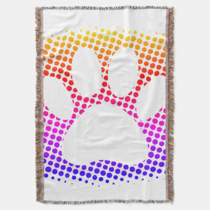 Couverture Empreinte de patte de chien coloré demi-ton Arrièr