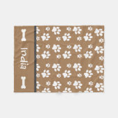 Couverture Empreinte de patte de chien personnalis (Devant (Horizontal))