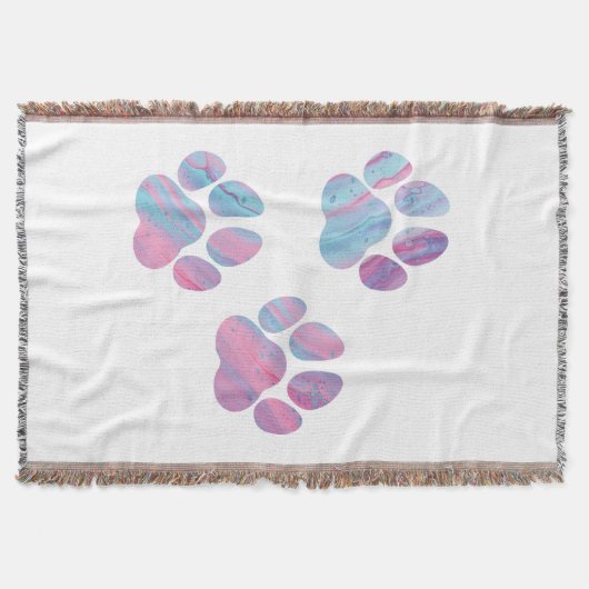 Couverture Empreintes de pattes de chiens - Fils de peinture  (Devant)