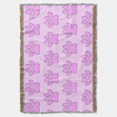 Couverture Empreintes de pattes de chiot en rose (devant Vertical)
