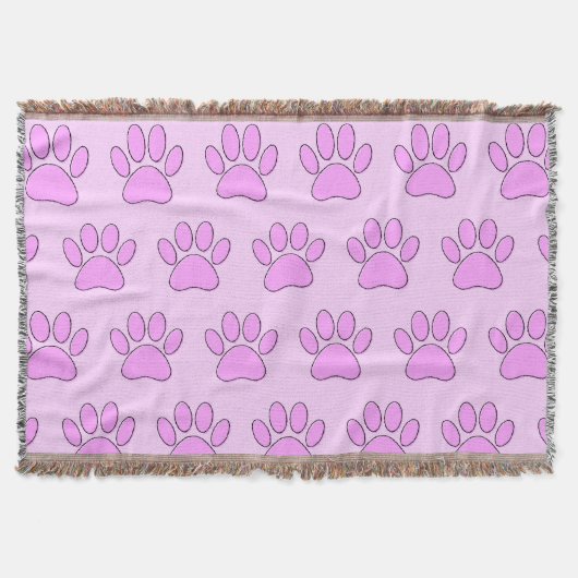 Couverture Empreintes de pattes de chiot en rose (Devant)