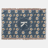 Couverture en denim à marguerite brodée | Monogram (Devant)