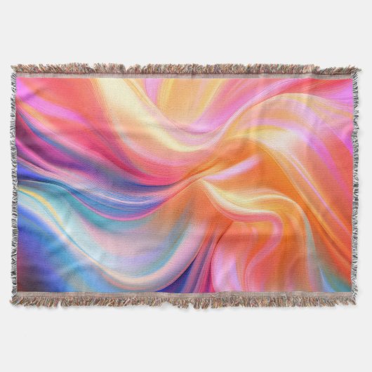 Couverture en fausse soie pastel colorée (Devant)