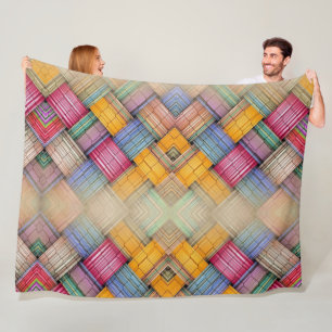 Couverture en laine polaire à motif de vannerie ti