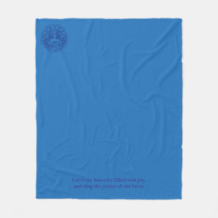 Couverture en laine polaire bleue avec logo et dev