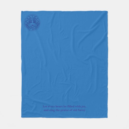 Couverture en laine polaire bleue avec logo et dev (Devant)