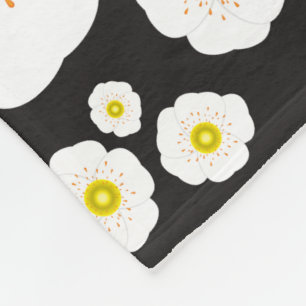 Couverture en laine polaire Coquelicots blancs (3